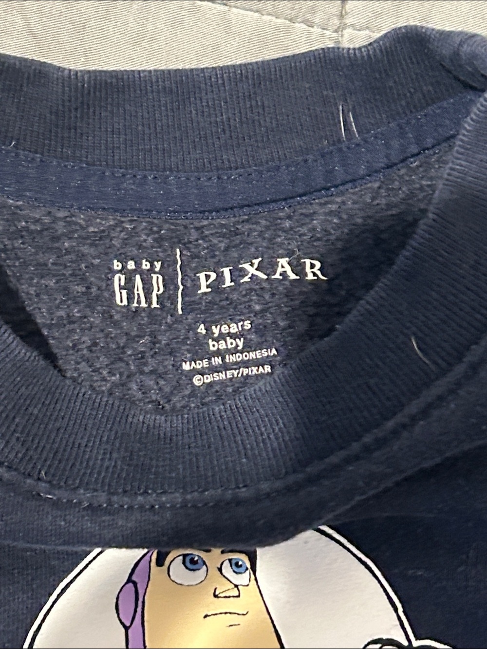GAP Navy Sweatshirt with Buzz Lightyear Print - Picture 2 of 3